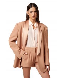 Giacca in crêpe con revers sciallato in satin