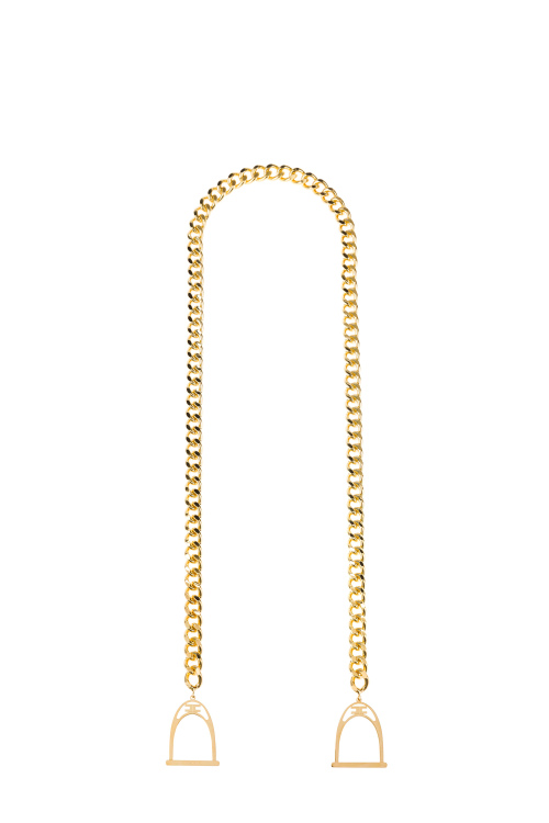 Gold necklace with pendant stirrups - Elisabetta Franchi® Outlet