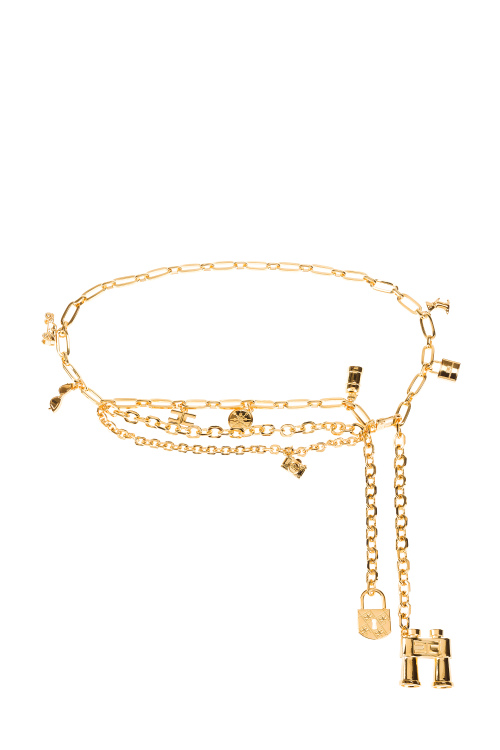 Full charms belt with chain - Elisabetta Franchi® Outlet