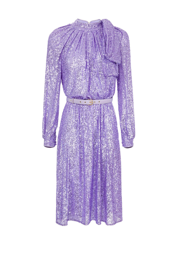 Sequin dress with belt - Elisabetta Franchi® Outlet