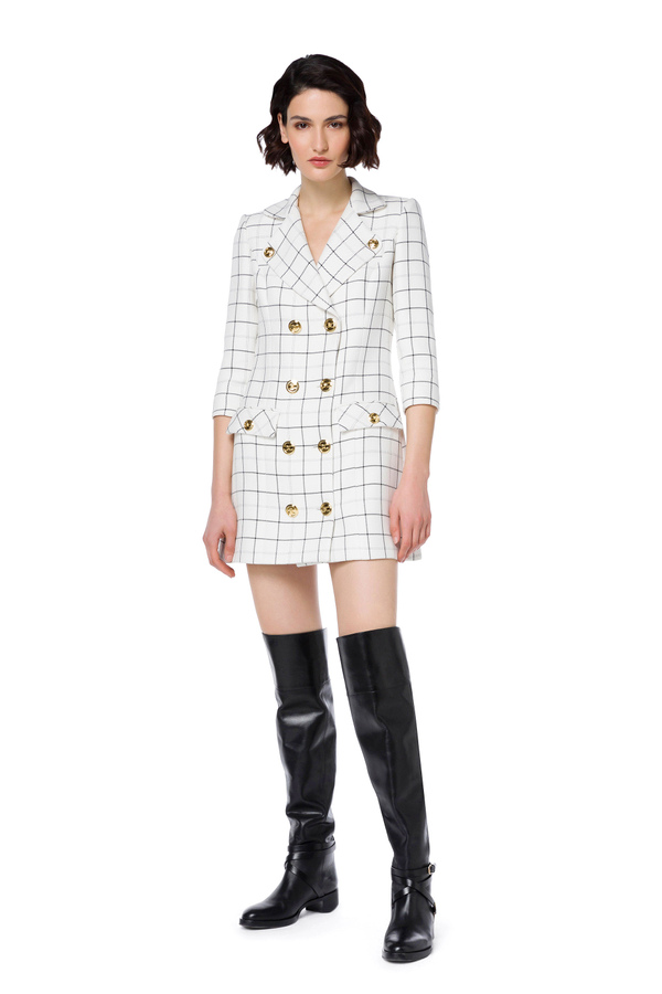 Robe-manteau avec imprimé tartan - Elisabetta Franchi® Outlet