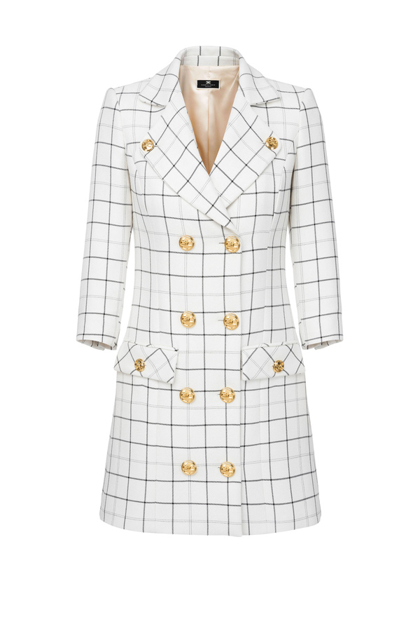 Robe-manteau avec imprimé tartan - Elisabetta Franchi® Outlet