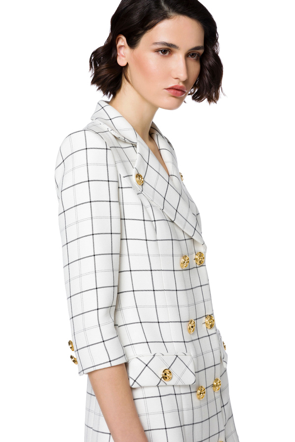 Coat dress with tartan print - Elisabetta Franchi® Outlet