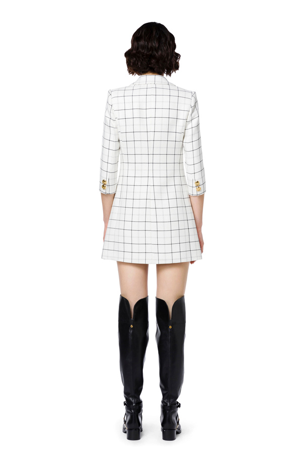 Coat dress with tartan print - Elisabetta Franchi® Outlet