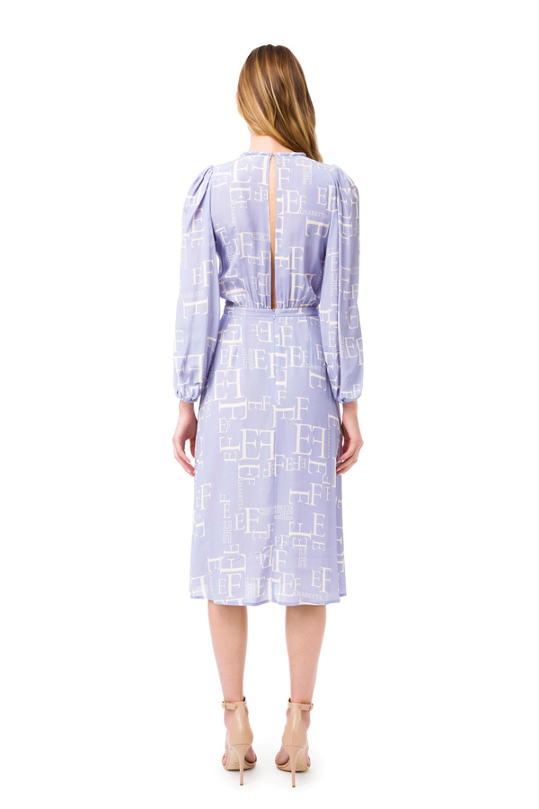 Shirt dress with printed lettering - Elisabetta Franchi® Outlet