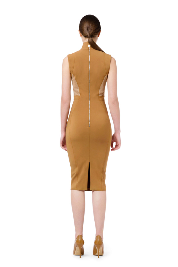 High collar sheath dress with horse bits - Elisabetta Franchi® Outlet