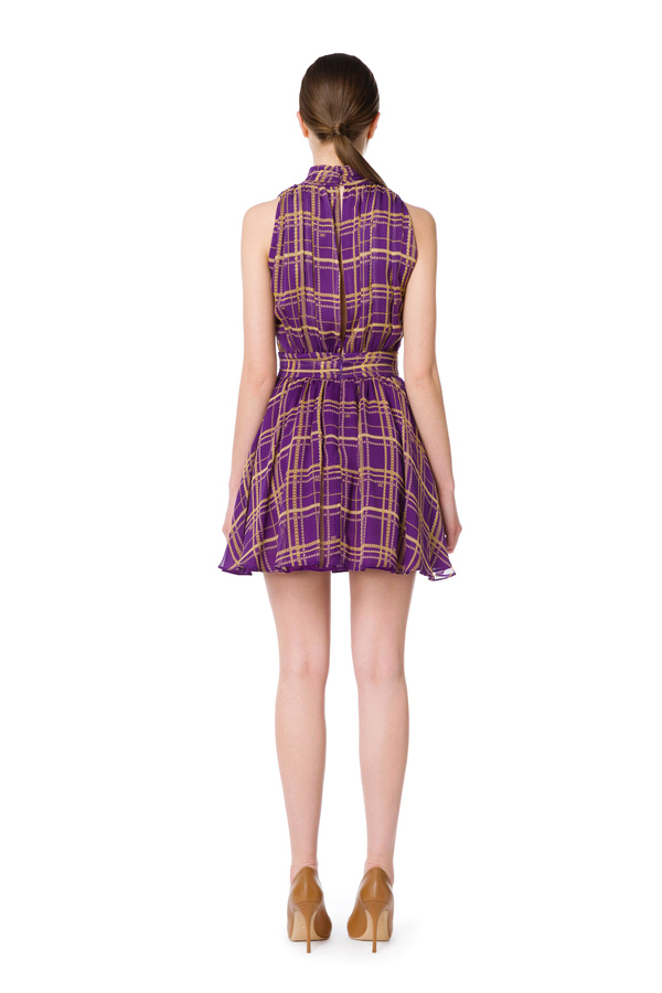 Mini vestido con estampado cadena-cuadros - Elisabetta Franchi® Outlet