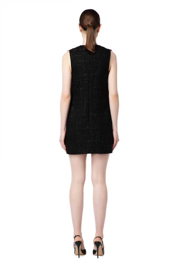 Tweed mini dress with pearls - Elisabetta Franchi® Outlet