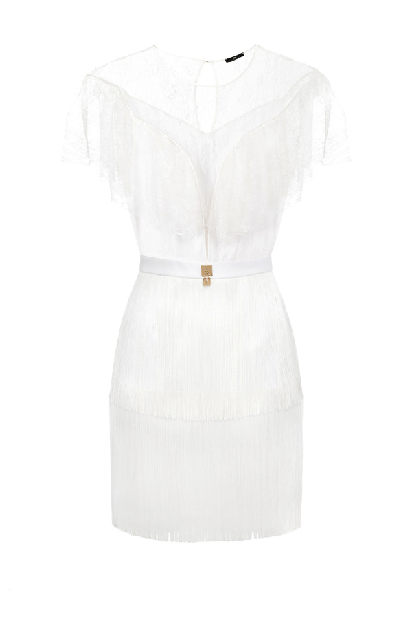 Mini vestido transparente de encaje - Elisabetta Franchi® Outlet