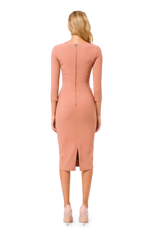 Pencil dress with 3/4 sleeves - Elisabetta Franchi® Outlet