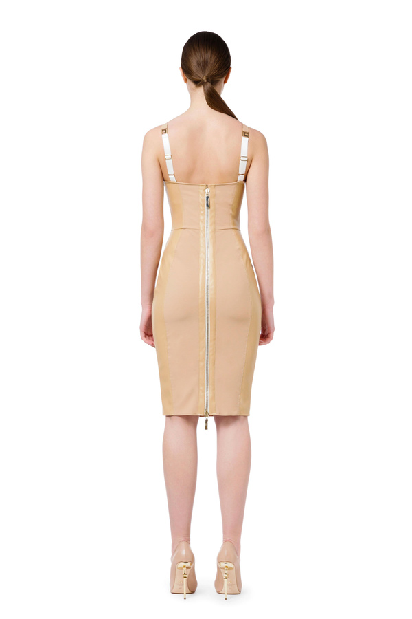 Elisabetta Franchi technical fabric sheath dress - Elisabetta Franchi® Outlet