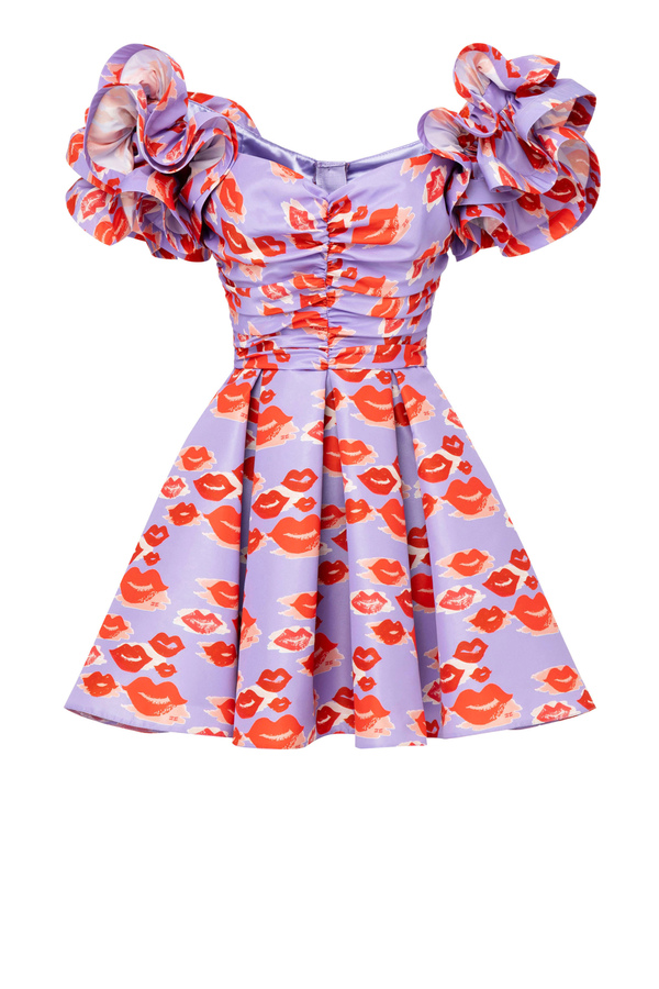 Kleid mit Kuss-Print - Elisabetta Franchi® Outlet