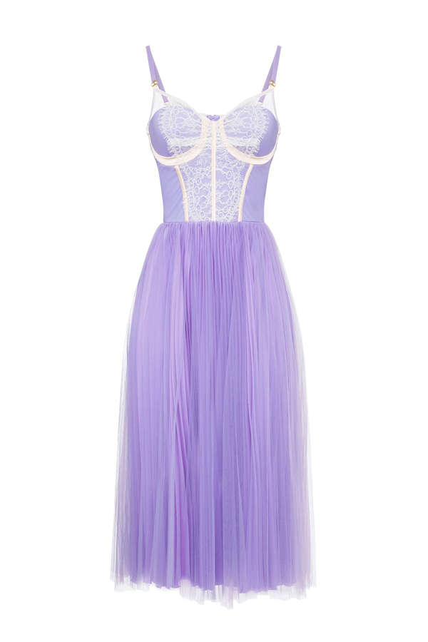 Longuette dress with lace - Elisabetta Franchi® Outlet