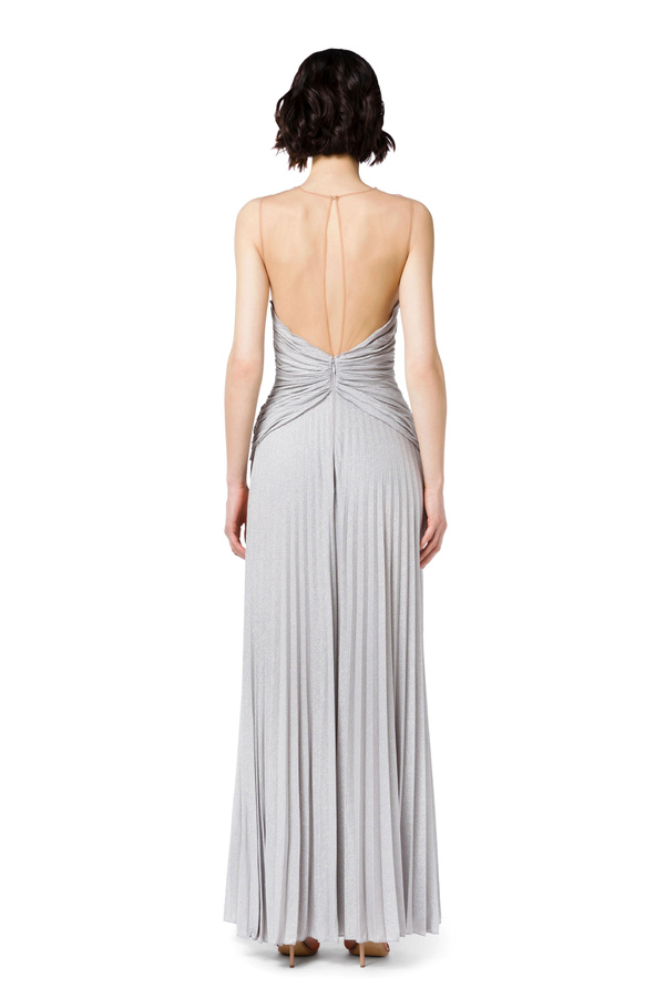 Red Carpet dress with draping and chain - Elisabetta Franchi® Outlet
