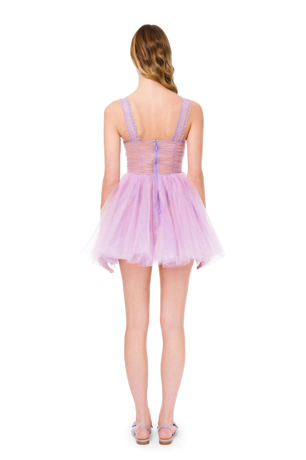 Mini dress in tulle fabric - Elisabetta Franchi® Outlet