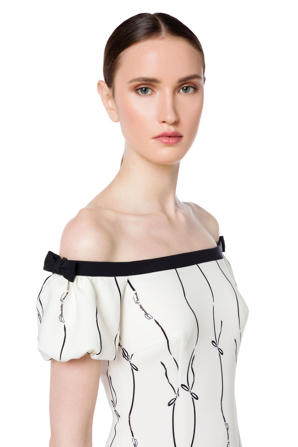 Mini vestido con estampado de moños - Elisabetta Franchi® Outlet