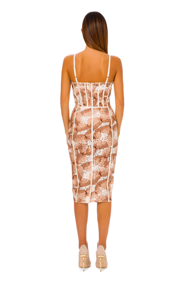 Pencil dress with butterfly print - Elisabetta Franchi® Outlet
