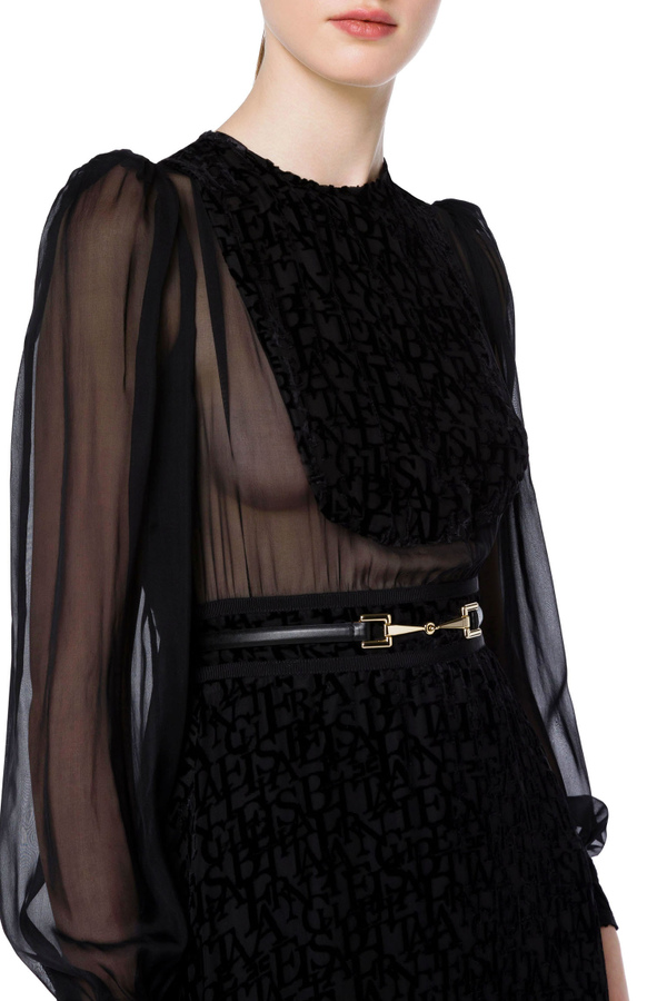 Logo lettering dress with belt at the waist - Elisabetta Franchi® Outlet