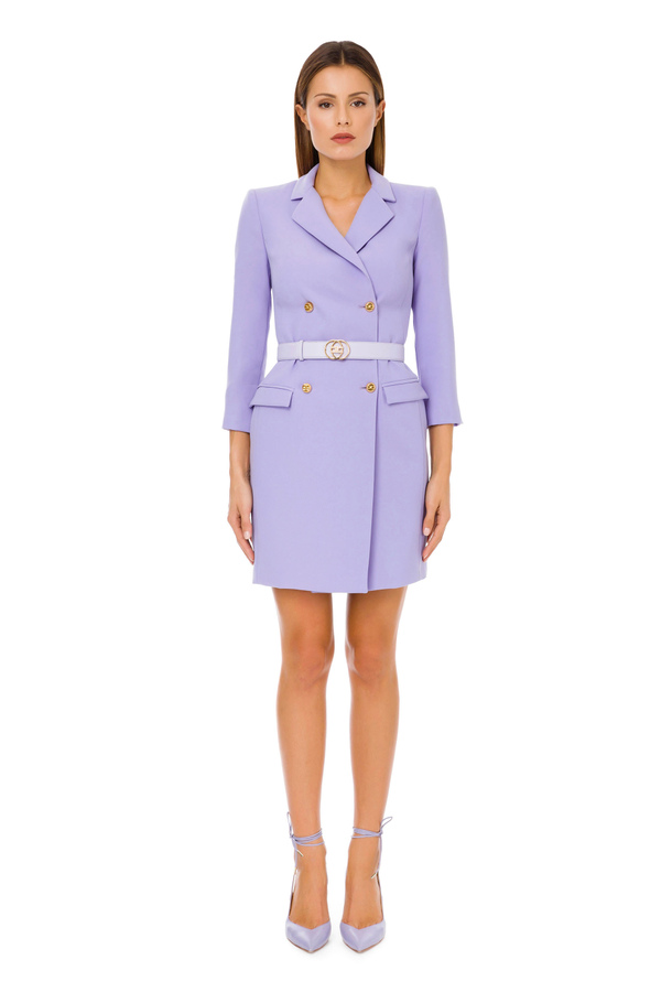Coat dress with light gold circle accessories - Elisabetta Franchi® Outlet