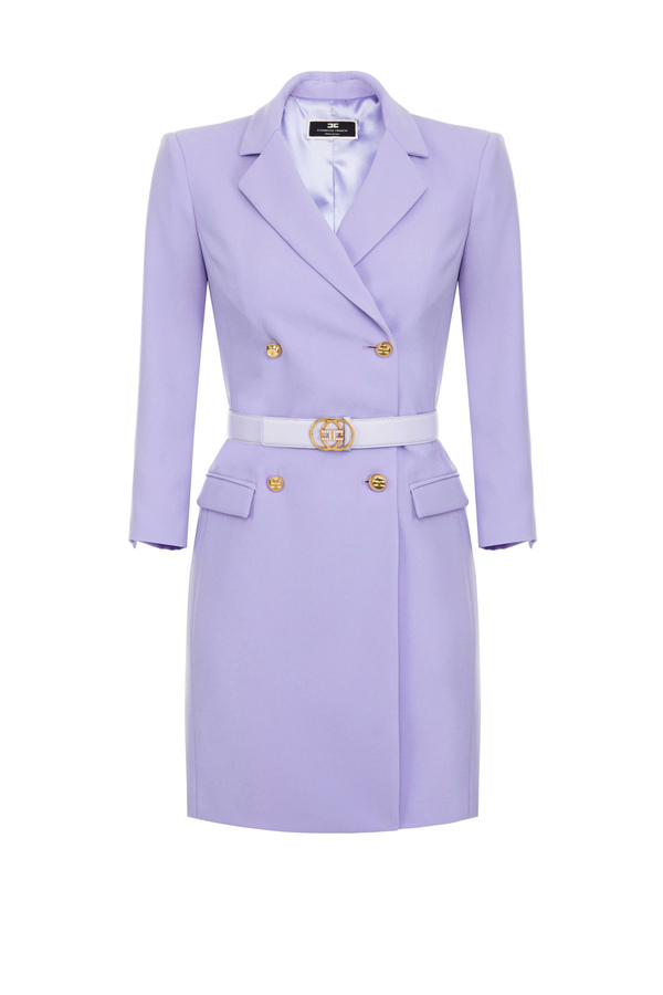 Coat dress with light gold circle accessories - Elisabetta Franchi® Outlet