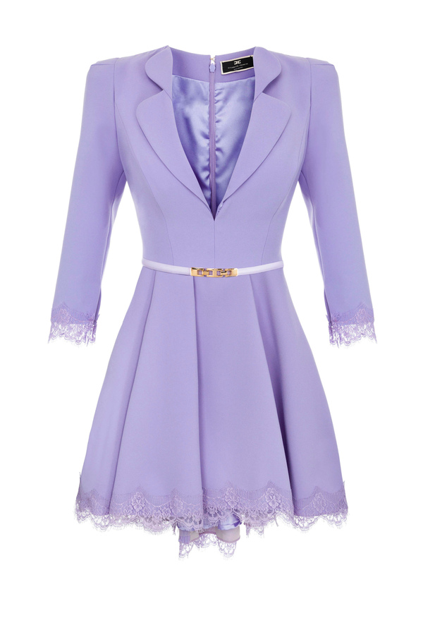 Jacket dress with Chantilly lace - Elisabetta Franchi® Outlet