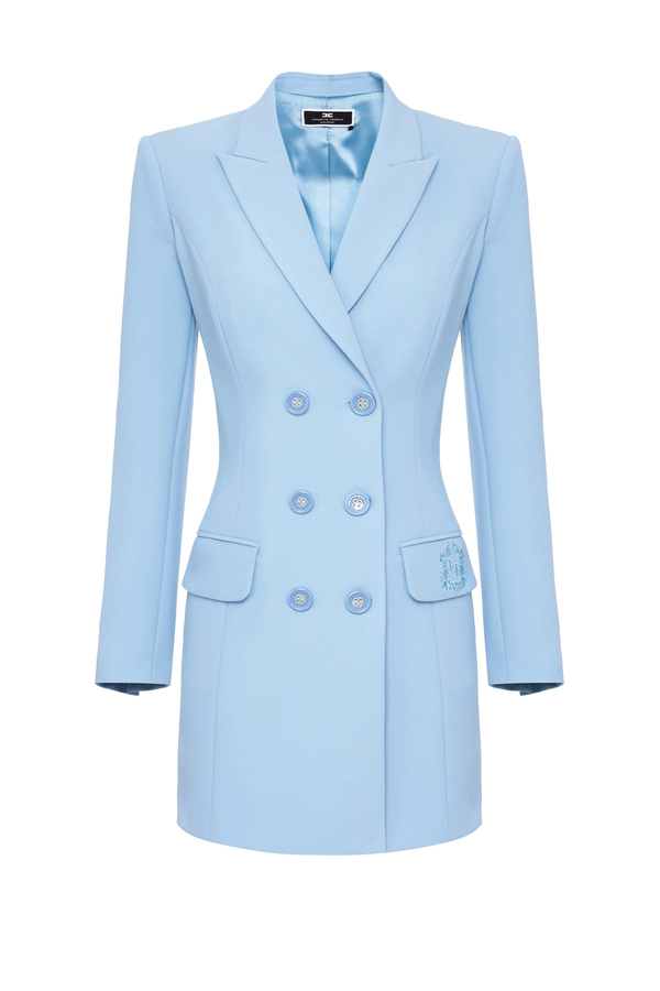 Coat dress with embroidered EF logo - Elisabetta Franchi® Outlet