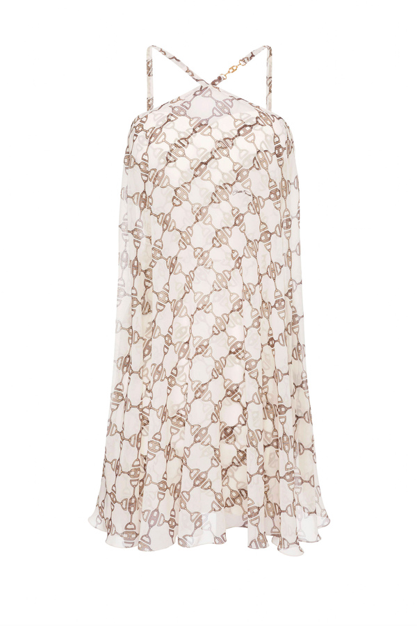 Mini dress with horsebit print - Elisabetta Franchi® Outlet