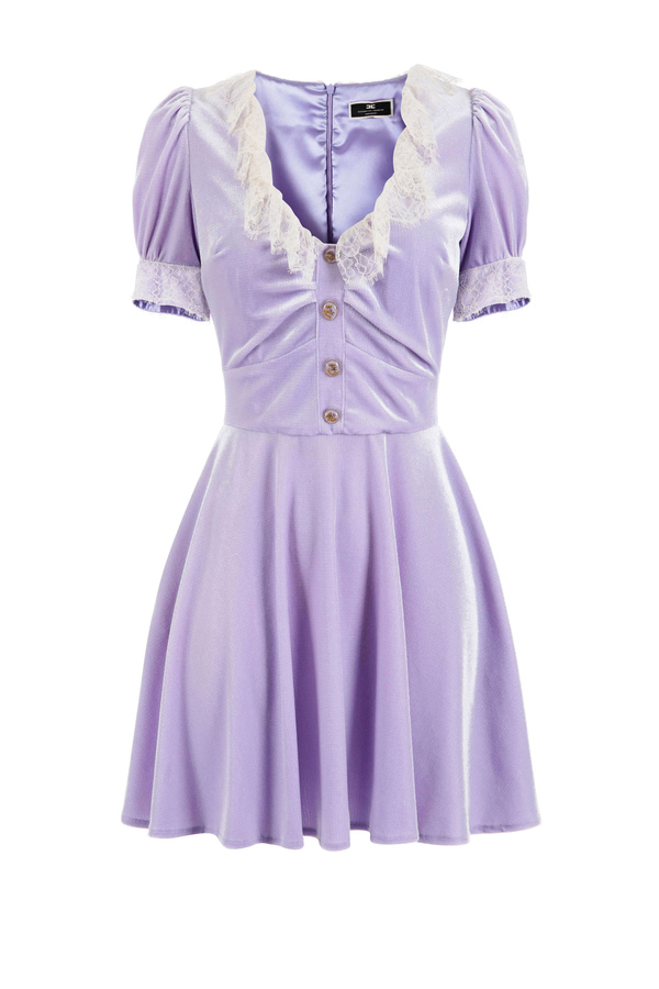 Mini vestido de terciopelo elástico - Elisabetta Franchi® Outlet