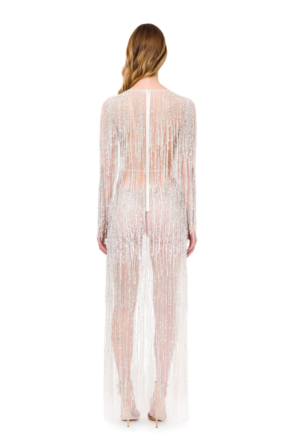 Red Carpet transparent dress with rhinestones - Elisabetta Franchi® Outlet
