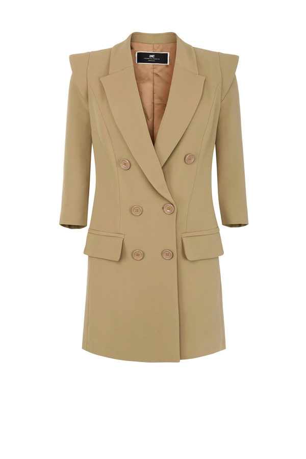 Vestido abrigo de crepé - Elisabetta Franchi® Outlet
