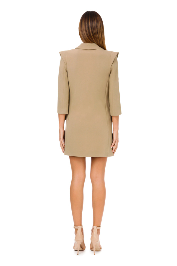 Vestido abrigo de crepé - Elisabetta Franchi® Outlet