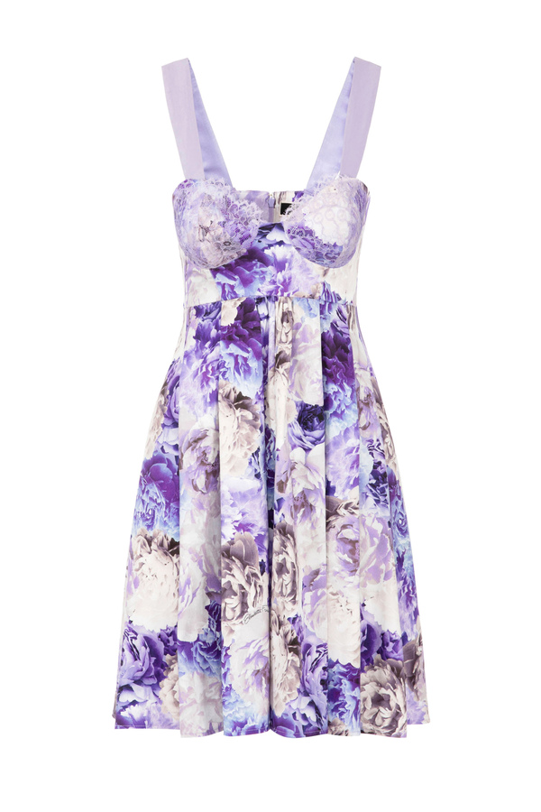 Mini dress estampado de peonías - Elisabetta Franchi® Outlet