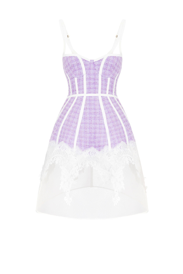 Mini dress with bodice and lace - Elisabetta Franchi® Outlet