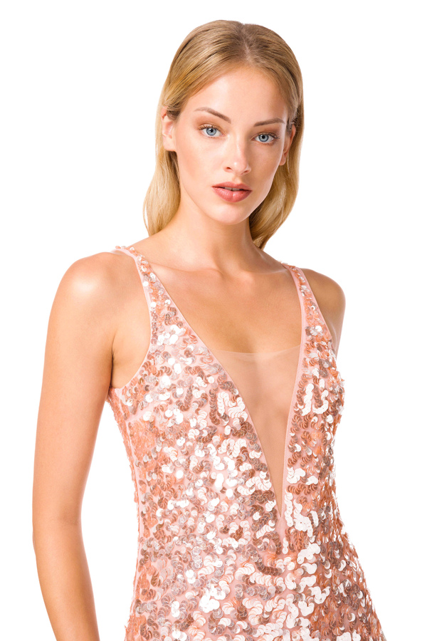 Dress with total sequin embroidery - Elisabetta Franchi® Outlet
