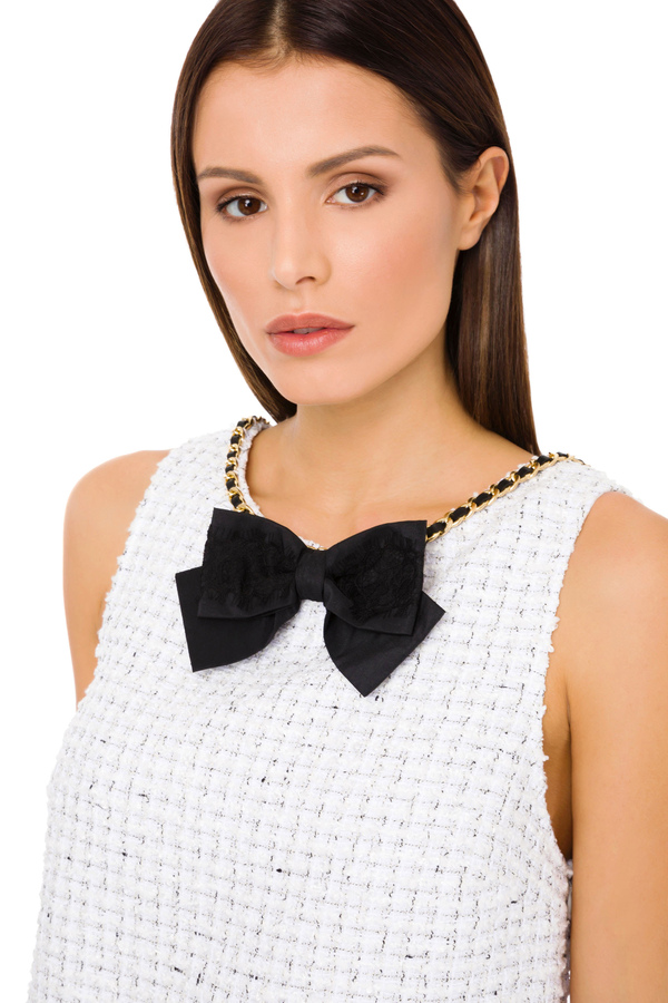 Sleeveless dress with bow - Elisabetta Franchi® Outlet