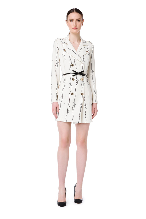 Trench dress with bow print - Elisabetta Franchi® Outlet