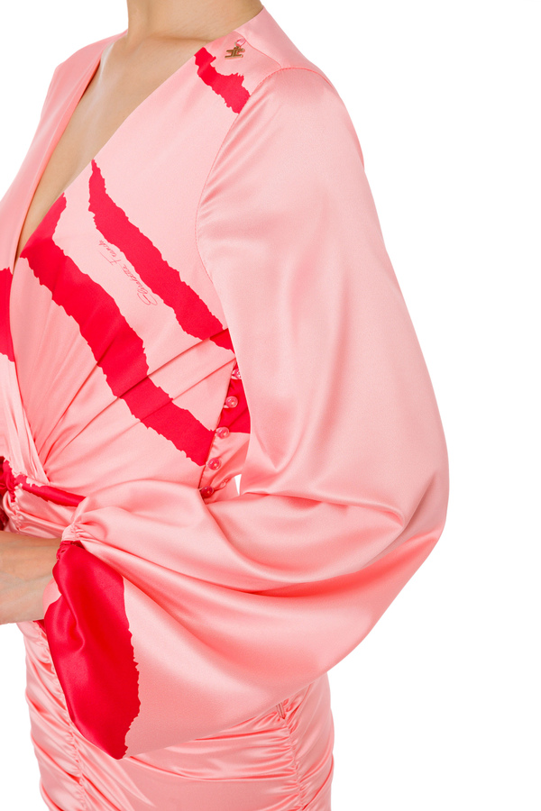 Mini vestido de raso estampado - Elisabetta Franchi® Outlet