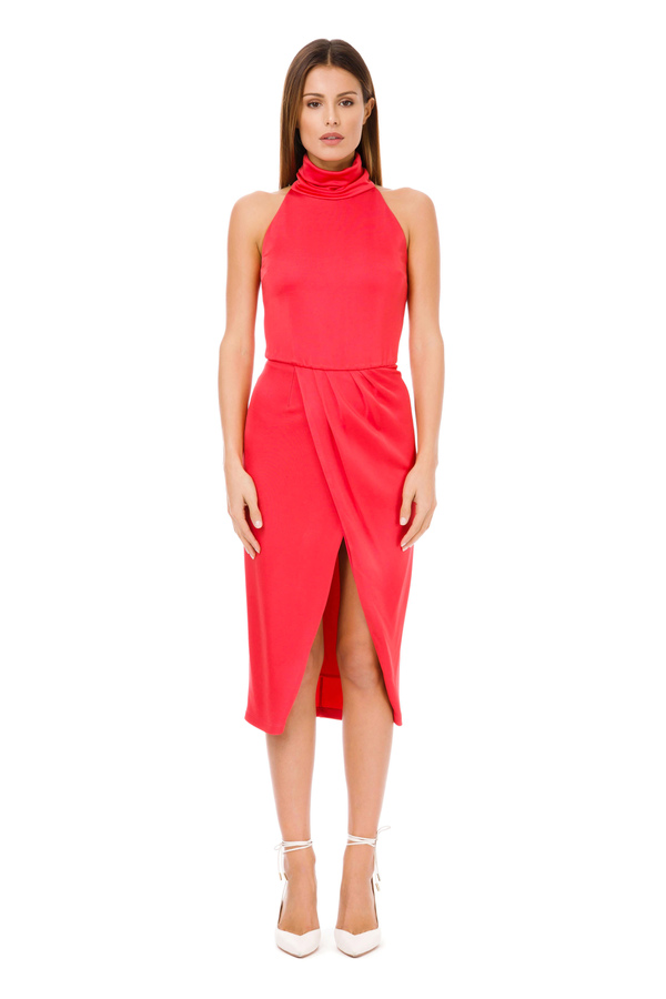 Jersey dress with draping - Elisabetta Franchi® Outlet