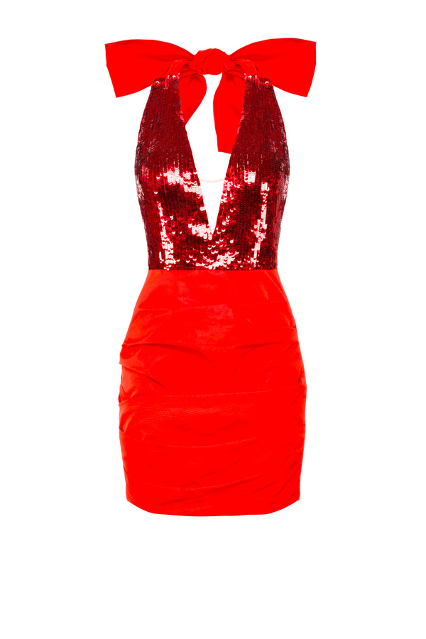 Full sequin mini dress - Elisabetta Franchi® Outlet