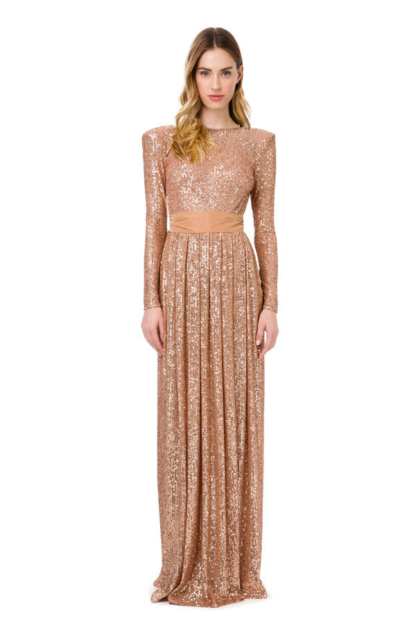 Red Carpet fully sequinned dress with bow - Elisabetta Franchi® Outlet