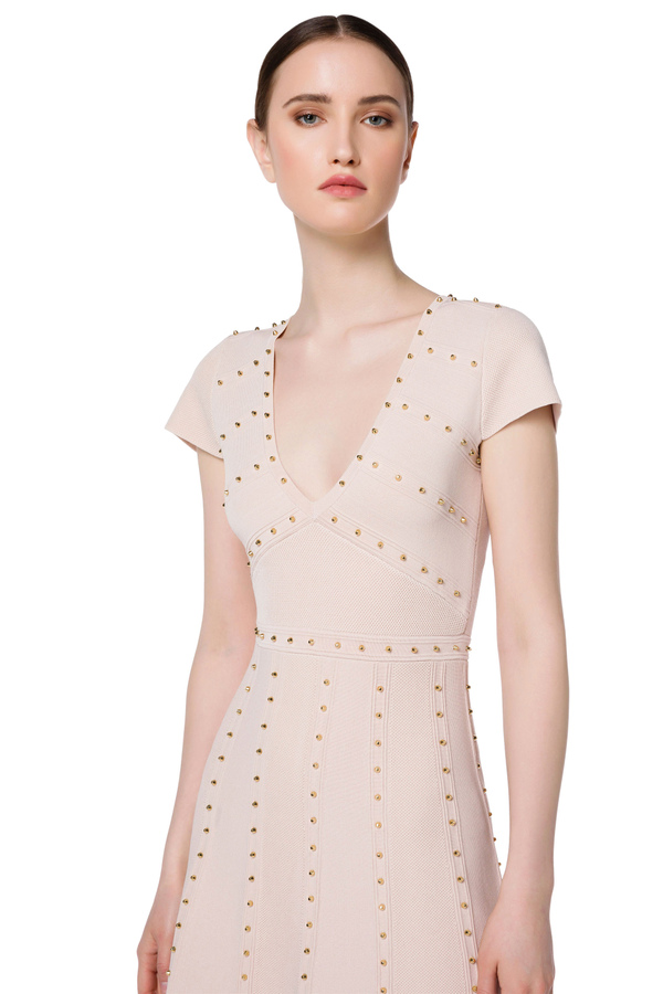 Mini dress with small gold studs - Elisabetta Franchi® Outlet
