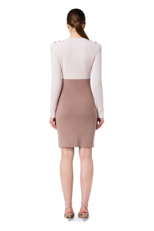 Dress in knit fabric with contrasts - Elisabetta Franchi® Outlet