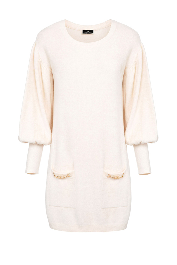 Chenille dress with wide sleeves - Elisabetta Franchi® Outlet