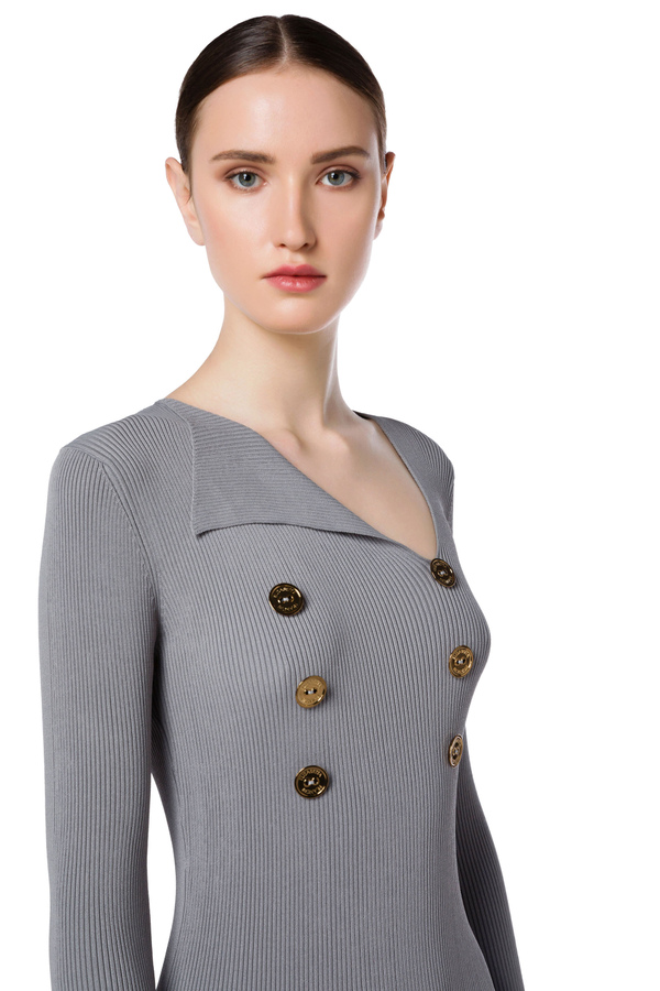 Elisabetta Franchi dress in tight-fitting knit fabric - Elisabetta Franchi® Outlet