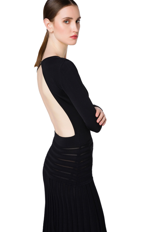 Elisabetta Franchi calf-length dress with a flared skirt - Elisabetta Franchi® Outlet