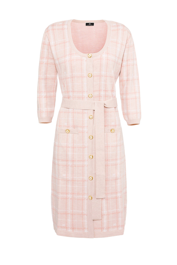 Elisabetta Franchi tartan patterned wool dress - Elisabetta Franchi® Outlet