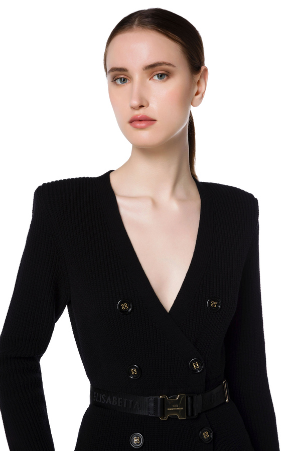 Robe-manteau avec ceinture light gold - Elisabetta Franchi® Outlet