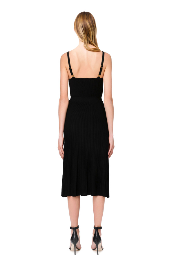 Knit bustier dress with pleats - Elisabetta Franchi® Outlet
