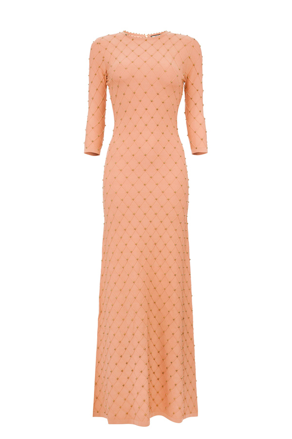 Red Carpet formal dress with small studs - Elisabetta Franchi® Outlet