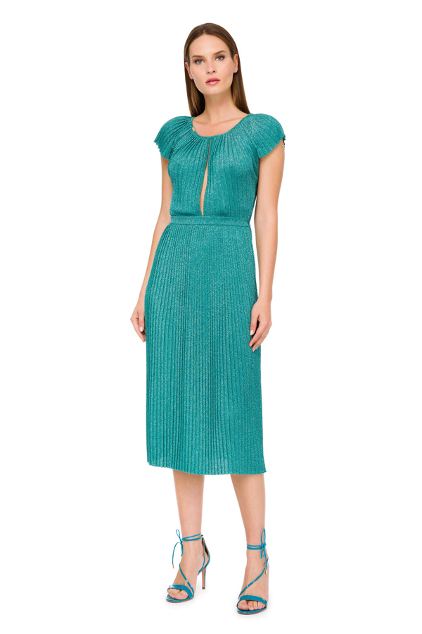 Pleated dress knee length Clearance